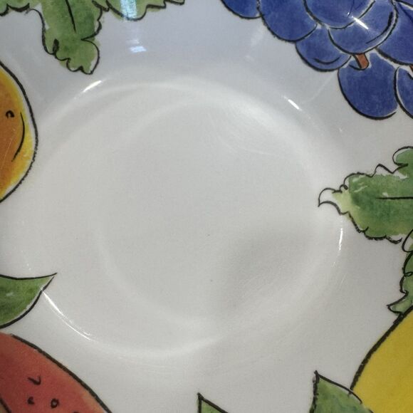 8 Trudeau Melamine Bowls & Plates With Fruit Dee Perry Design Scallop Rimmed EUC - Picture 8 of 12